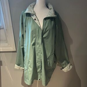 Blair Light Green Utility Jacket with Floral Lining